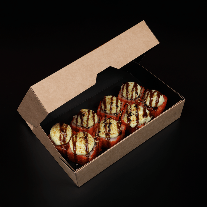 Запеченный с копченым лососем